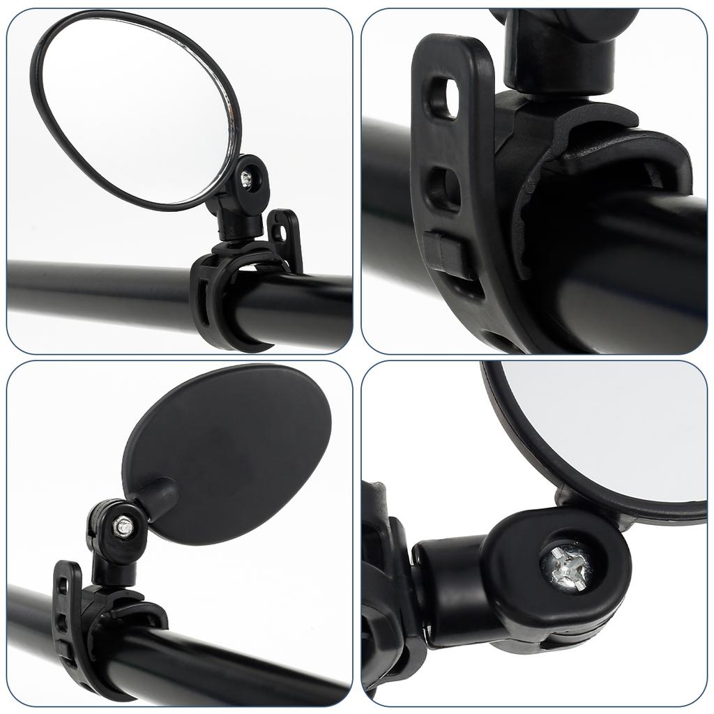 2Pc Bike Mirror Bike Rear View Mirrors Breakage-Proof Adjustable Bicycle Mirror 360° Rotation Bicycle Handlebar Rear View Mirror