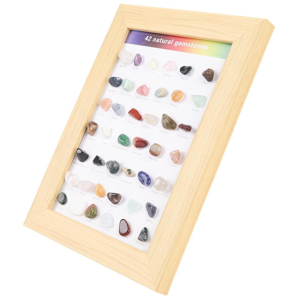 Rocks Collection Set 42 Types Multlfunctional Geography Gemstones and Crystals Set for Education
