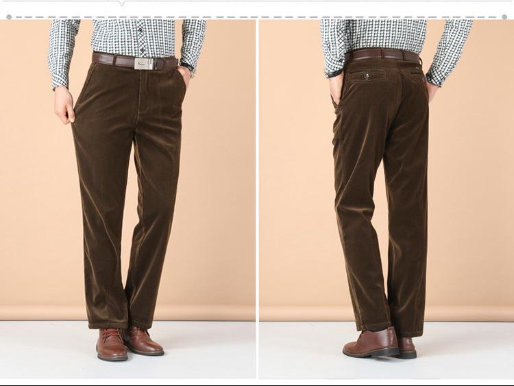 Men's Corduroy High-Waisted Loose Casual Trousers for Autumn/Winter (50+, Large Size)