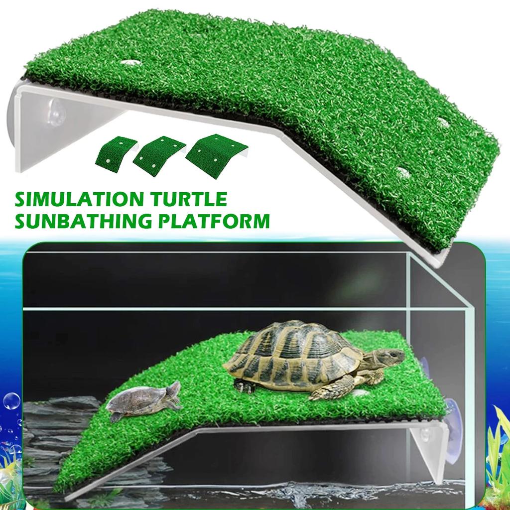 Turtle Basking Platform Resting Simulation Habitat Lawn Ramp Tortoise Dock Floating Island Reptile Terrarium Aquarium Accessory