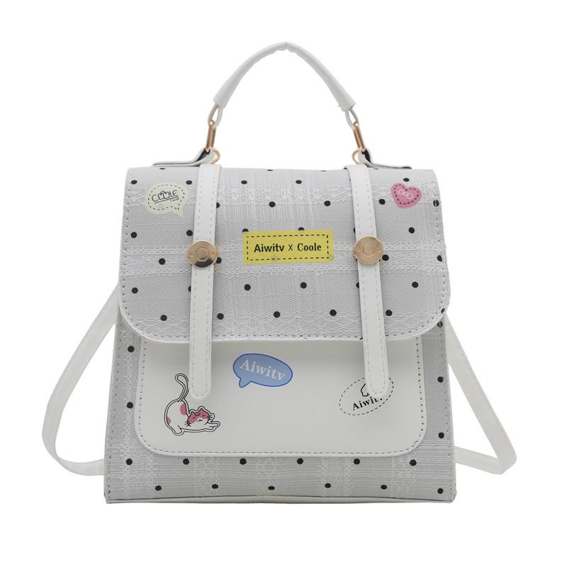 

Niche design shoulder bag 2 new fashion backpack portable retro travel oblique span bag білий