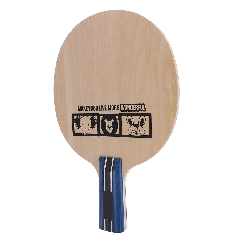 Table Tennis Racket Paddle Table Tennis Equipment for Kids 5 Layers Pure Wood Baseboard Basswood