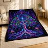 Psychedelic Tree Of Life Coral Fleece Blanket