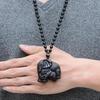 Premium Obsidian Treasure Mother Elephant Pendant for Men and Women Crystal Obsidian