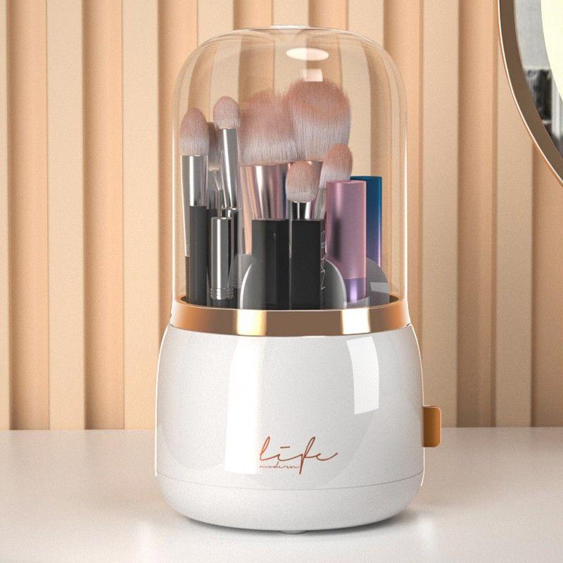 

Коробка для хранения косметики, вращающаяся пылезащитная тубус для хранения кистей для макияжа, комод, стол, держатель для ручек, полка для губной помады