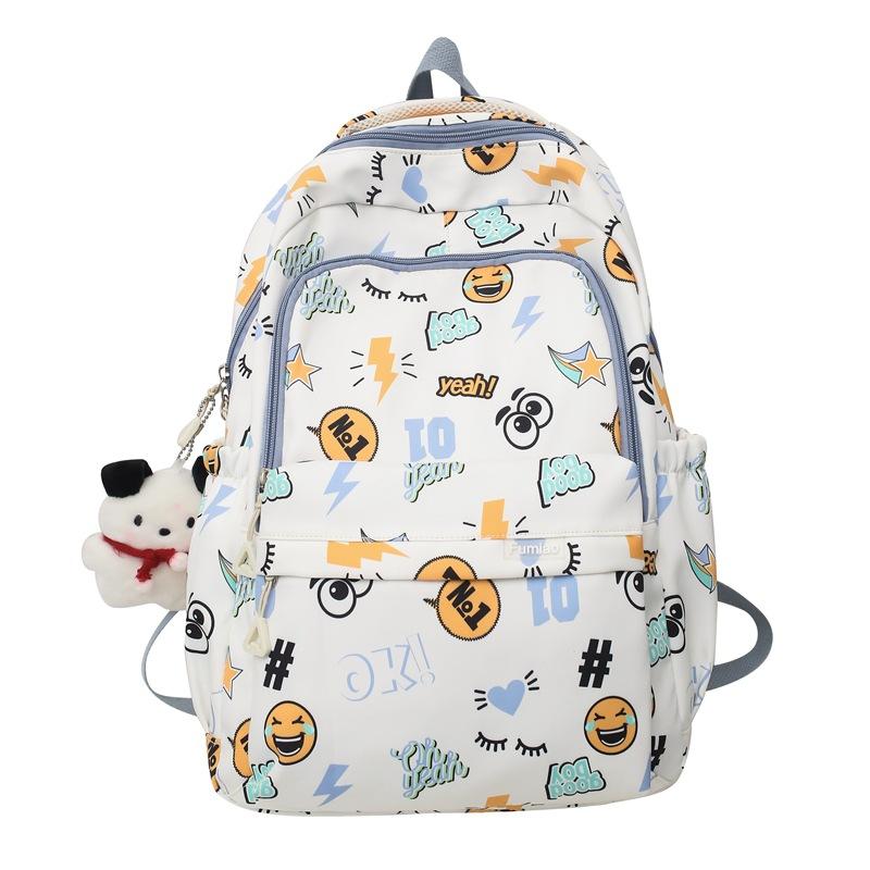 College style small fresh soft sister large capacity student schoolbag spring new printed backpack