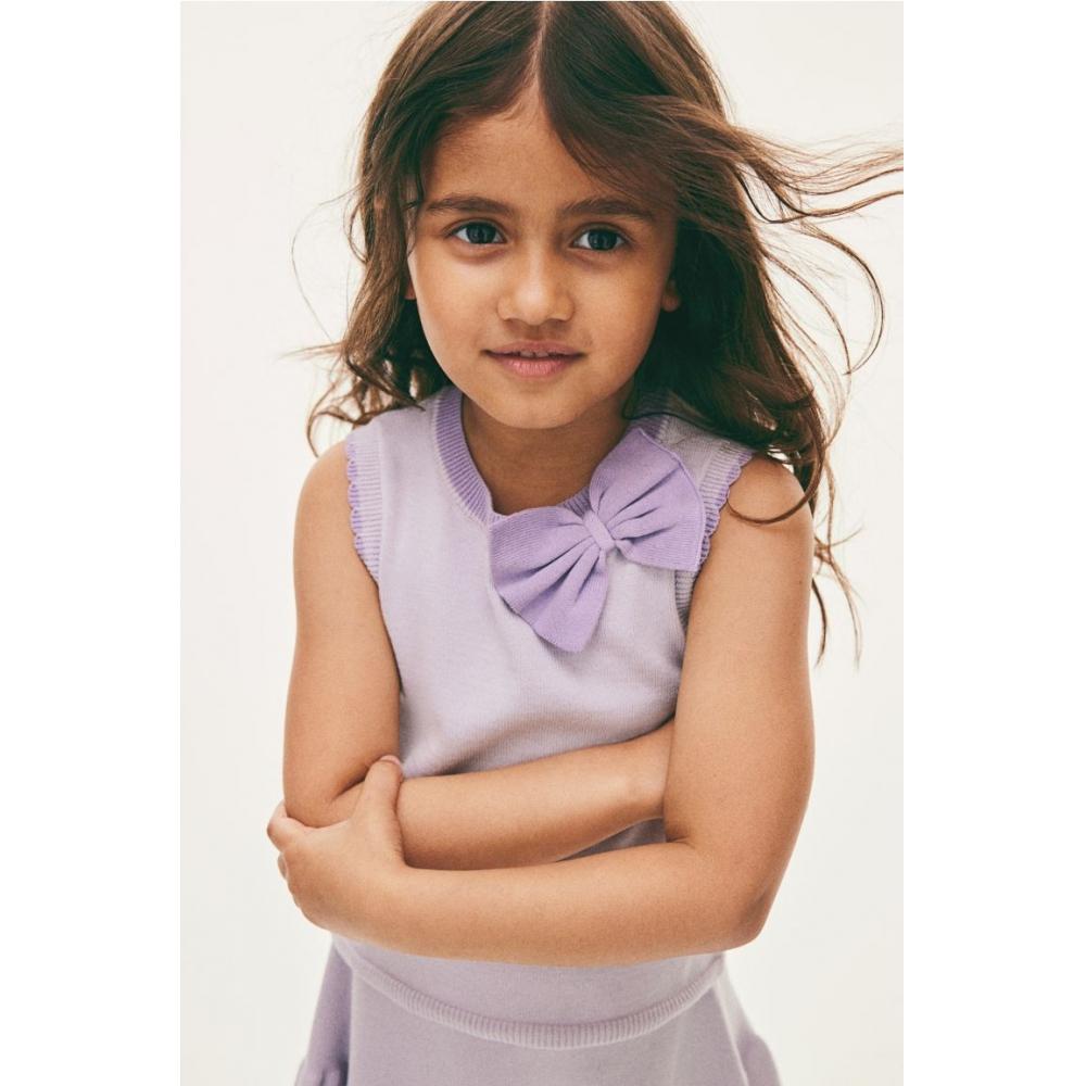 

Комплект из 2 предметов тонкой вязки из хлопка HM, светло-фиолетовый