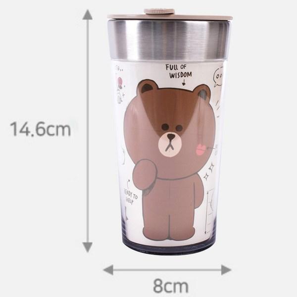 Lilpang Brown & Friends Double Wall Static Tumbler BF6202, Beige, 230ml