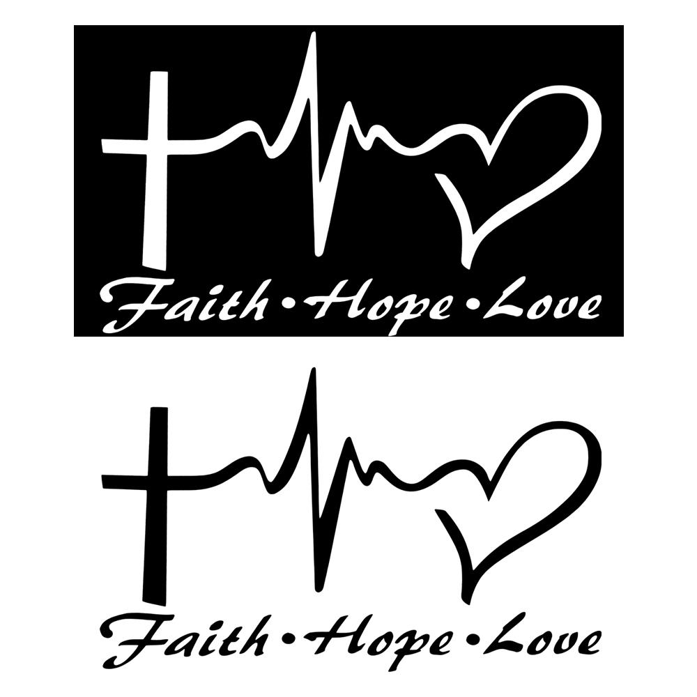 

Вера Надежда Любовь Наклейки на автомобиль Auot Лобовое стекло Иисус Христианский Религиозный Библейский стих Электрокардиограмма Любовь Наклейка Декор кузова автомобиля