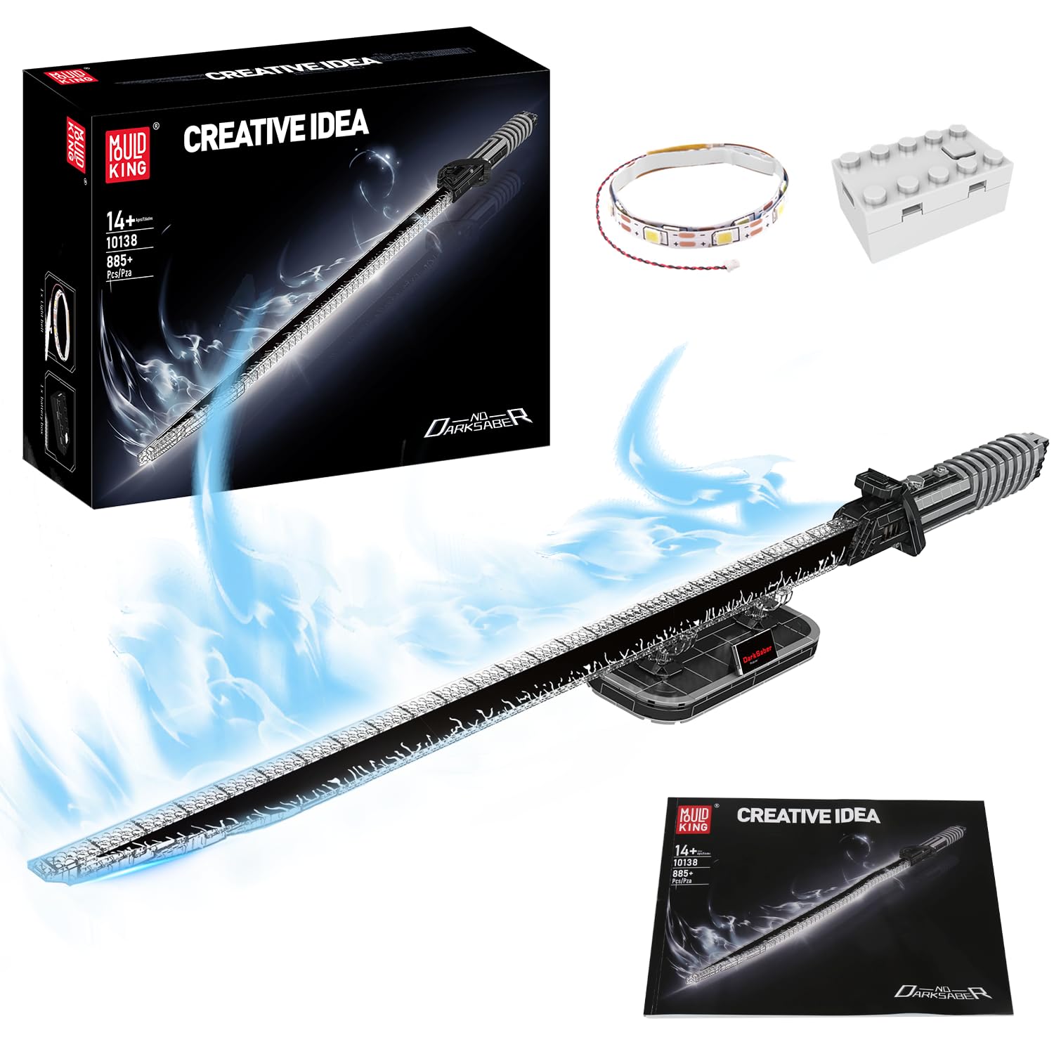 

Mold King 10138 Technik Darksaber Building Blocks Set, MOC Light Sword Model Building Blocks, Light and Rechargeable Role-Playing Toy for Kids and