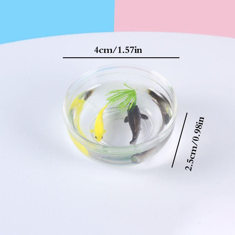 1:6 1:12 Puppenhaus Miniatur Fischglas Schale Simulation Aquarium Kleiner Goldfisch Puppenhaus Heimdeko Zubehör Spielzeug
