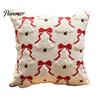Washable Throw Pillow Covers Christmas Plush Pillowcase, 3D Embroidered Design Soft Decorative Pillows for Couch Cover, Cushion Cover Holiday