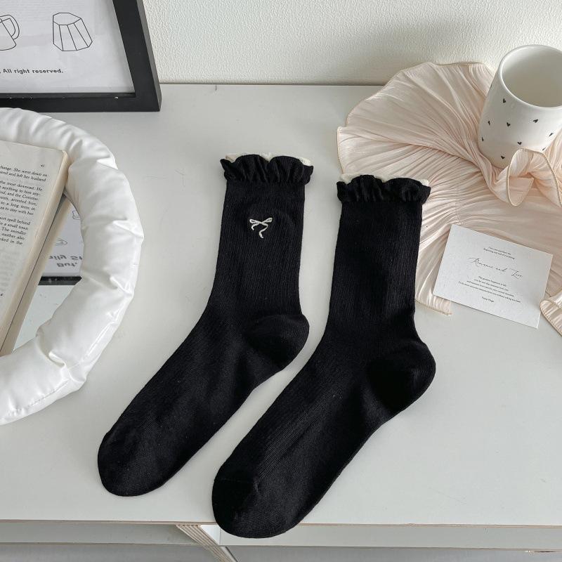 Women's Summer Thin Bow Lace Ballet Wind Tube Cotton Socks