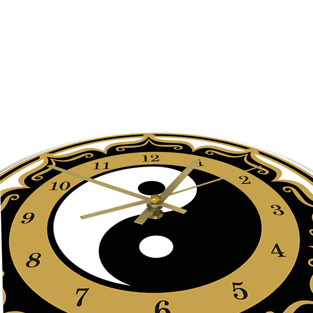 Yin Yang Symbol Modern Wall Clock Chinese Philosophy Taoist Amulet Wall Art Spirituality Home Decor Silent Movement Wall Clock