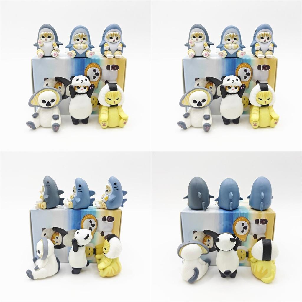 Charming Q Cute Shark Cat Blind Box Figurines With Salmon Sushi Design Pvc Material