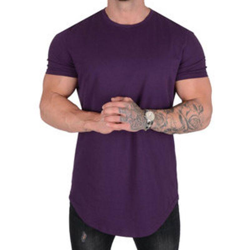 High Street European and American Men's Muscle below the Hip Brother Short Sleeve T-shirt