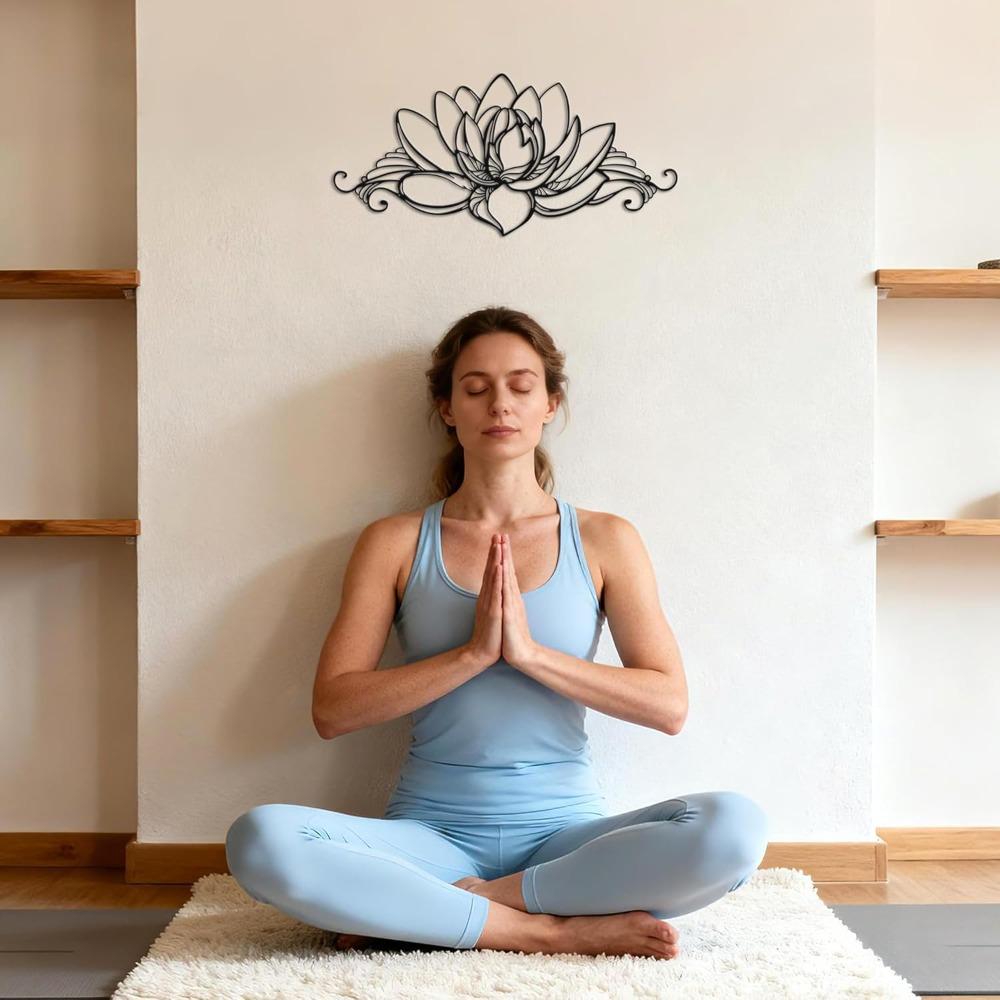 Metal Lotus Wall Art Mandala Home Decor Spiritual Flower Sculpture Yoga Meditation Gift