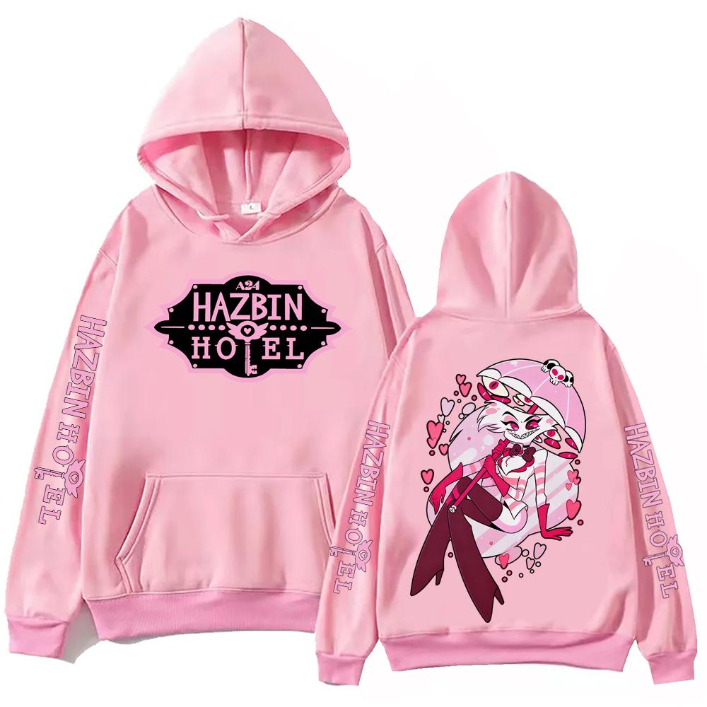 Hot Movie Hazbin Hotel Angel Dust Hoodie Man Woman Harajuku Long Sleeve Pullover Tops Sweatshirt Gift