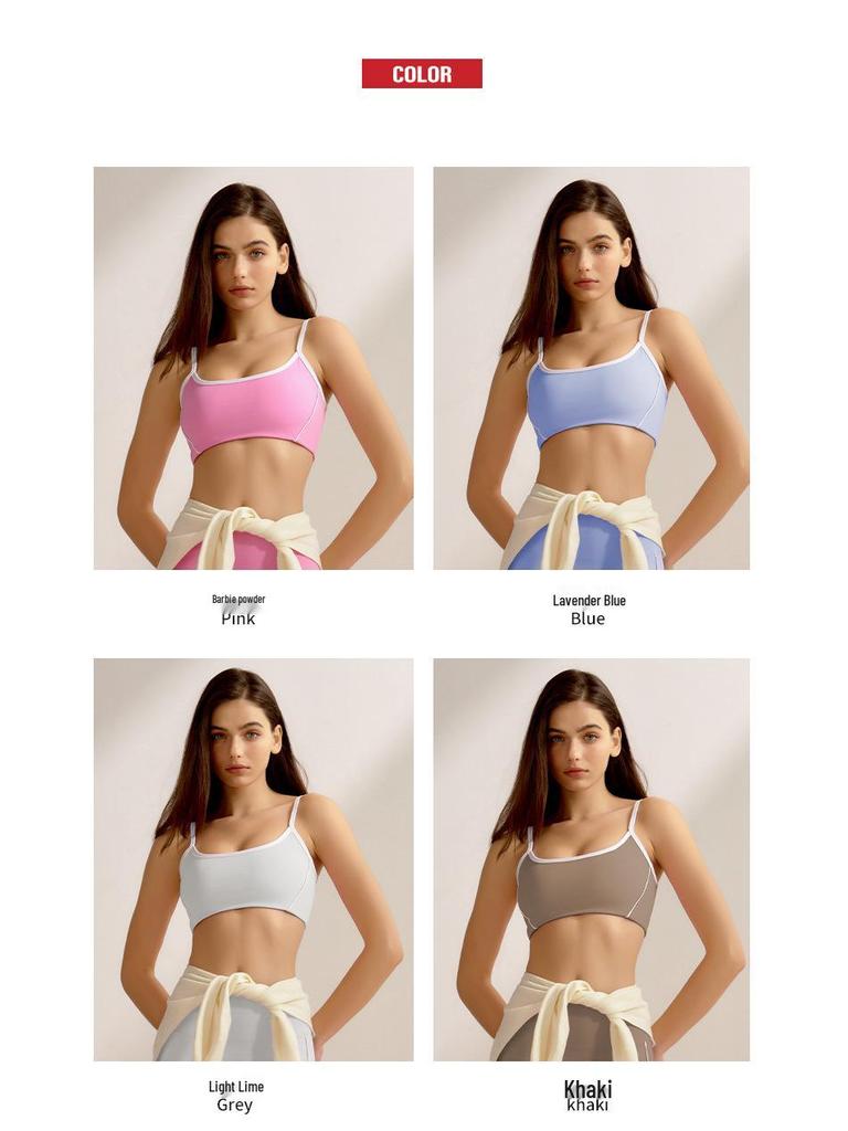 Women's Shockproof Cross-Border Sports Bra: High-Intensity, Thin Shoulder Strap, Beautiful Back, Removable Padding Yoga Vest