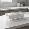Portable Salad Container Crisp Keeping Chilled Fruit Container Compartment Tray Clear Plastic Picnic Ware Easy to Clean