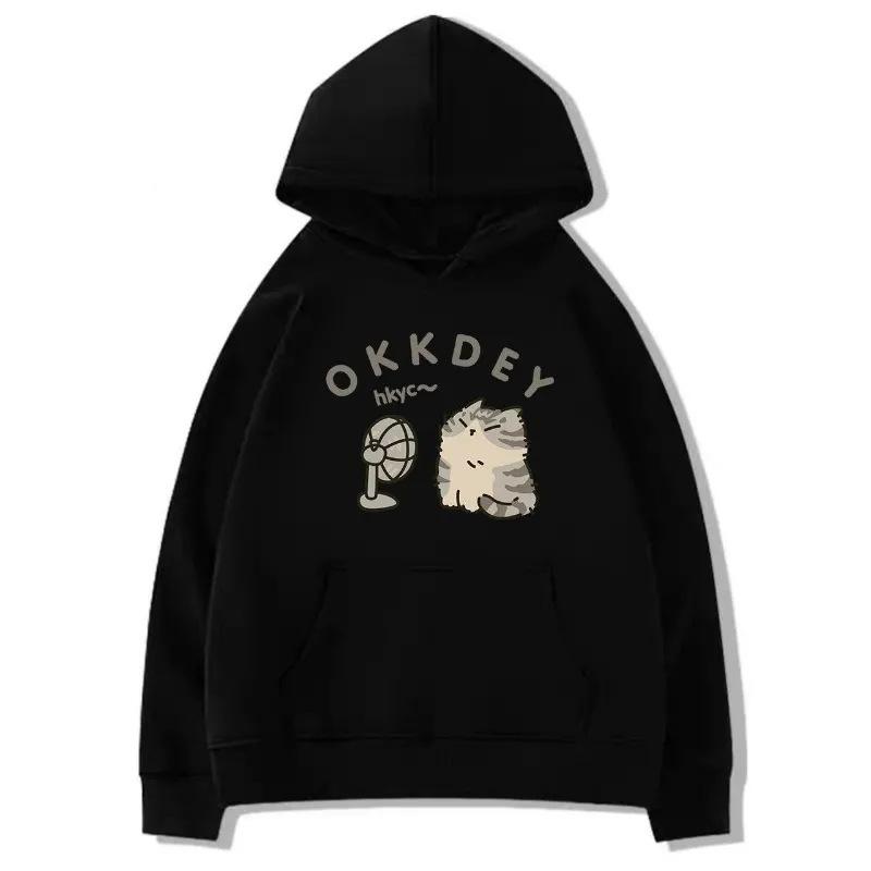 

Унисекс Хлопковое Худи Оверсайз - Весна/Осень Американский Стиль Thin - Black [Pure Cotton]