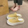 Fashion Slip on Comfortable Canvas Casual Shoes Women's Mules Thick Bottom Versatile Adults Footwear Spring Autumn Lady Slippers Fashion