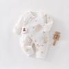Newborn Spring/Autumn Cotton Velcro Jumpsuit - Warm Padded Butterfly Design for Infants and Toddlers