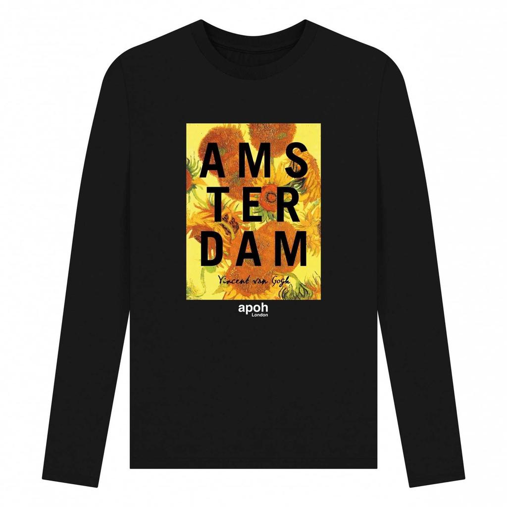 Apoh Unisex Adult Flowers Vincent Van Gogh Long-Sleeved T-Shirt