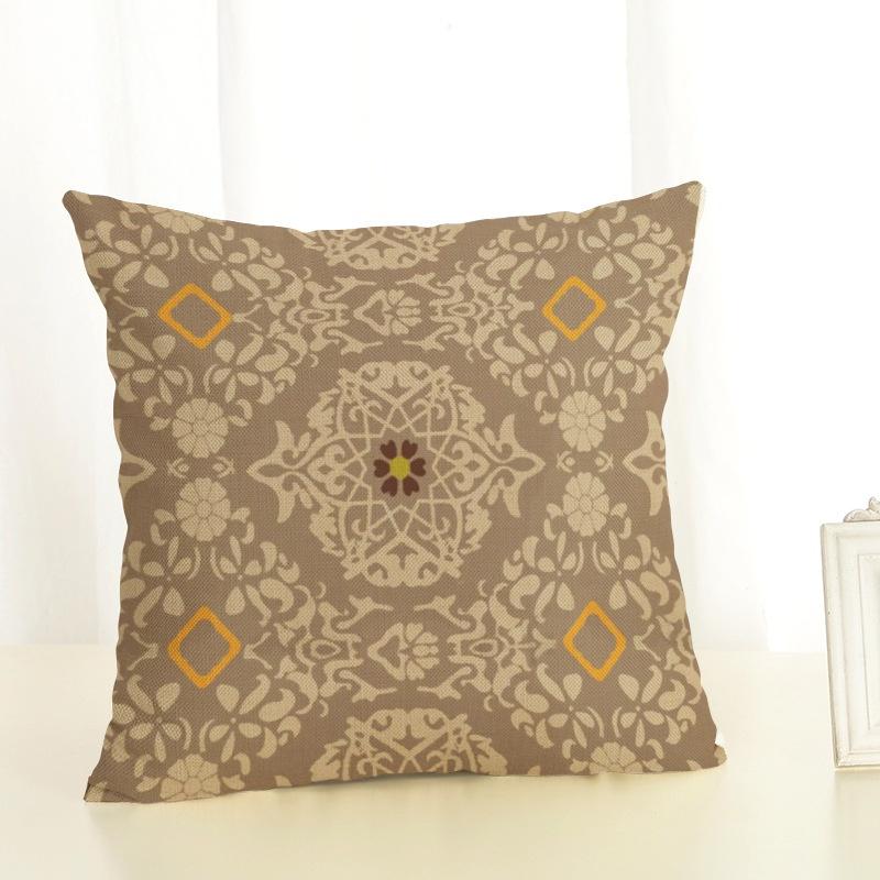 Premium Geometry Painting Pillow Case New Case 45*45 Cotton Linen Throw Pillows