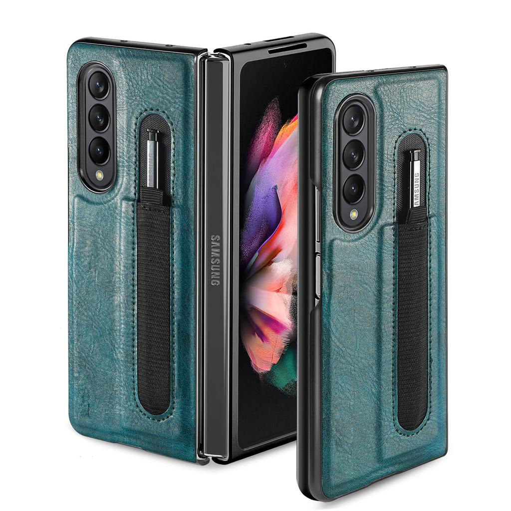 Plain Fashion Leather Folding Case For Samsung Galaxy Z Fold 4 5g Fold4 Fold3 Fold 3 Matte Feeling Phone Accessories Cases
