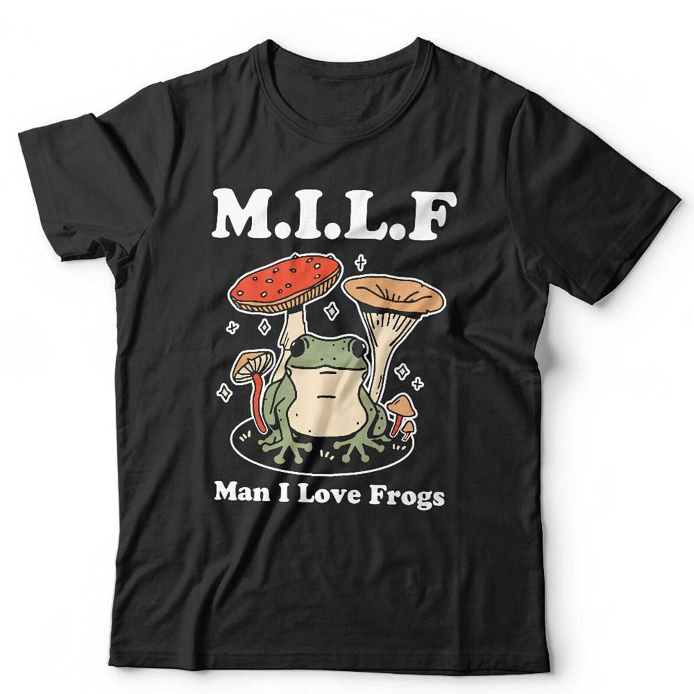 Frog Tshirt MILF Man I Love Frogs Unisex Cottage Core Froggy Retro Vintage