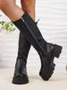 2025 Autumn and Winter New Versatile Women's Boots Heightened Thick-soled Thin Boots But Knee Knight Boots High Boots