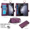 Crossbody Leather Phone Case with Card Holder Zipper Wallet Wristband for Samsung Galaxy Z Fold 7 6 5 4 3 Kickstand Cover