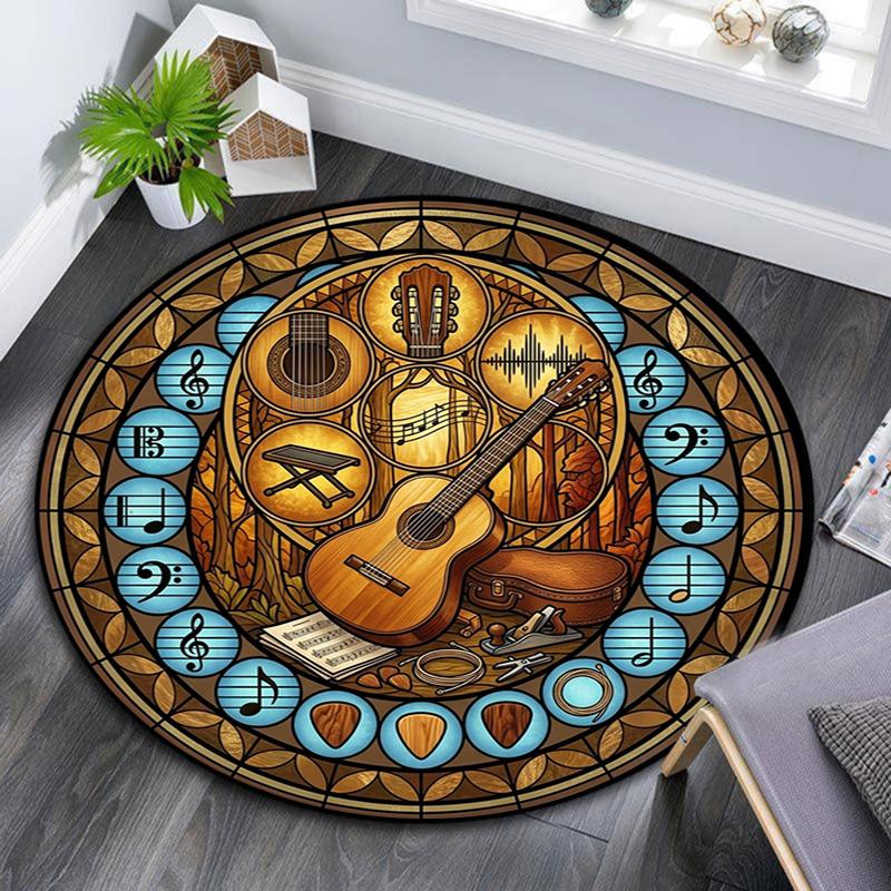 Celtic Musical Harmony Round Area Rug Under Office Chairs Bedroom Living Room Home Decor