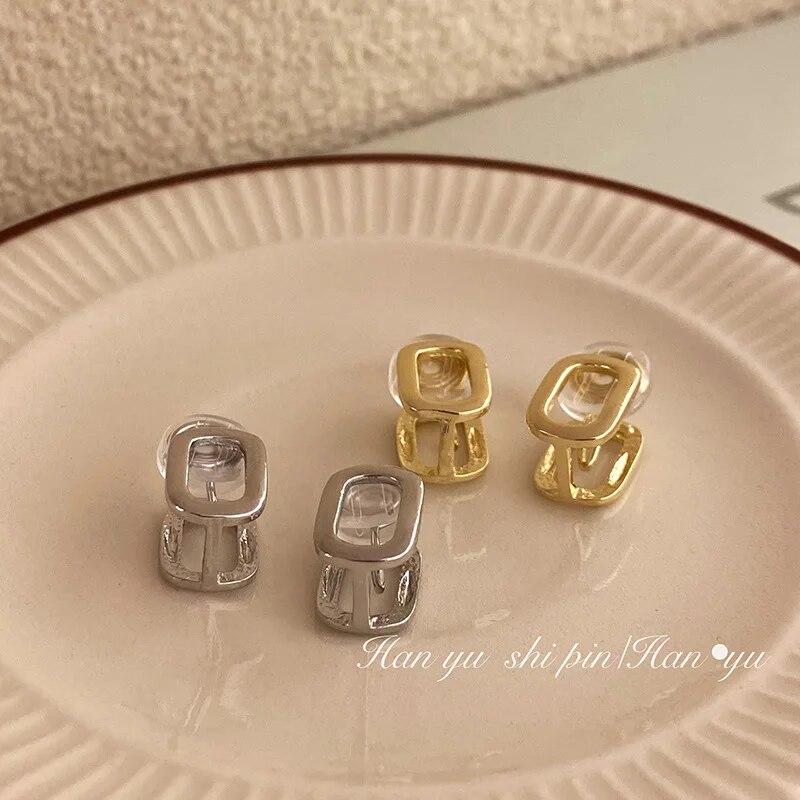 

Новый персонализированный и модный полый квадратный зажим для ушей с геометрическим рисунком для женщин