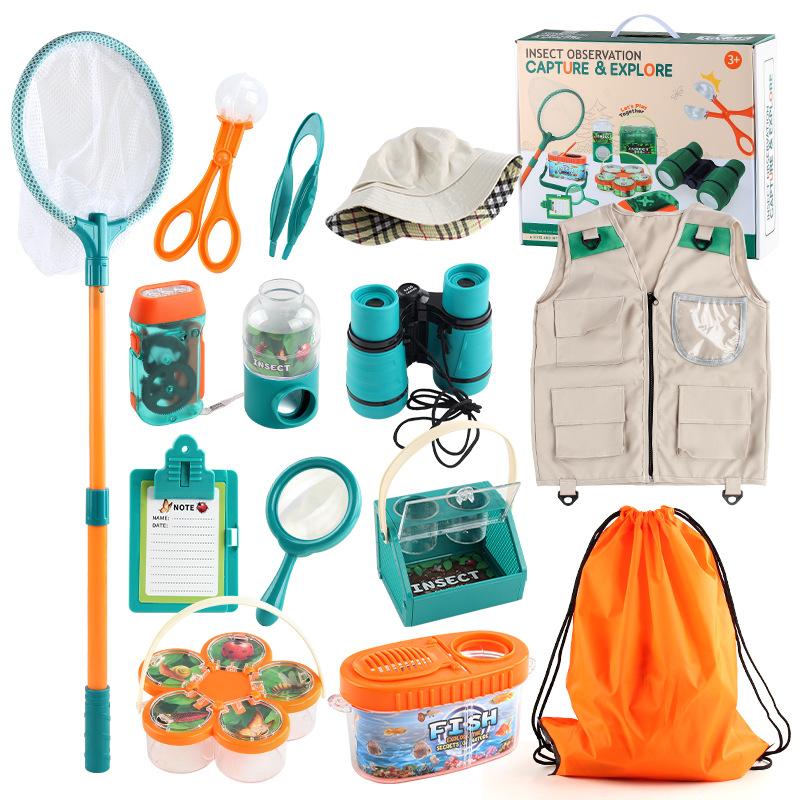 Supply Children'S Outdoor Adventure Insect Catching Toy Set Telescope Magnifying Glass Vest Insect Science And Education Experiment