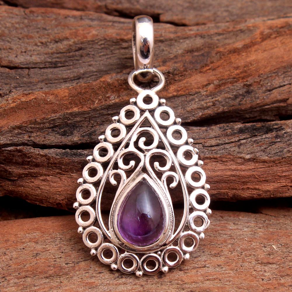 925 Sterling Silver Pendant, Reiki Pendant, Gemstone Jewelry, Handmade Pendant, Filigree Pendant, Silver Jewelry, Crystal Healing Pendant