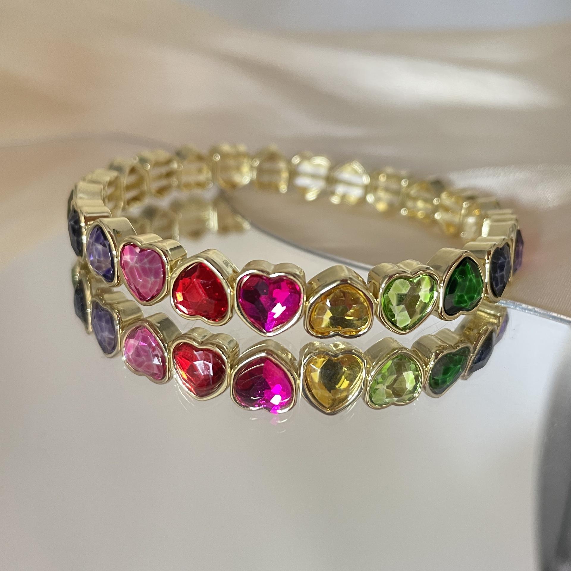 

Цветной модный геометрический квадратный браслет Love эластичный браслет для девочек