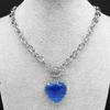 18K Gold-Plated Peach Heart Crystal Necklace for Women
