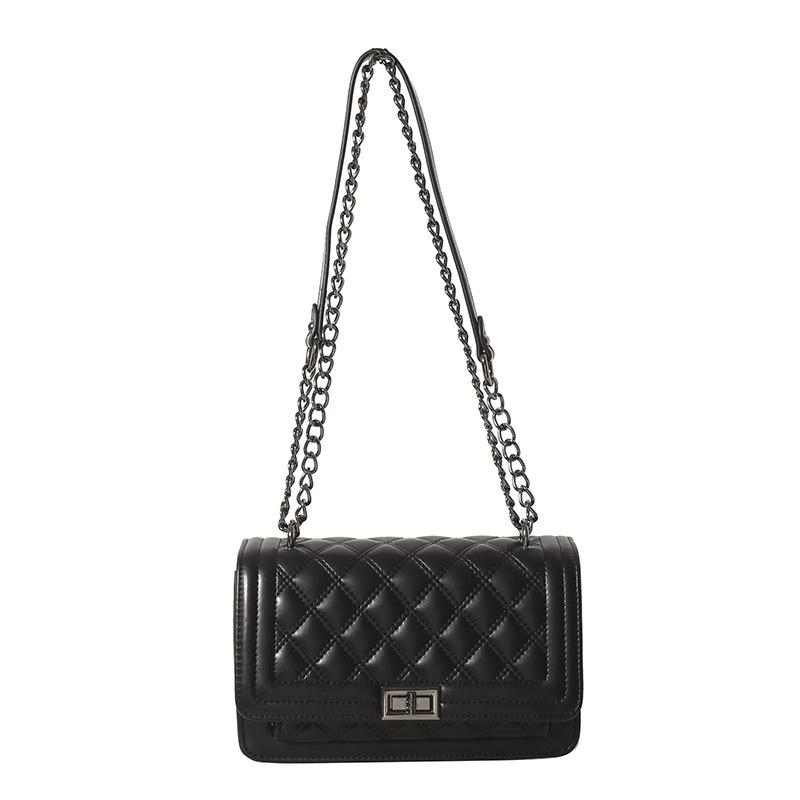 

Модная и популярная сумка-мессенджер с вышивкой ромбами, женская, в минималистском стиле, универсальная, маленькая квадратная сумка через плечо в иностранном стиле 23*10*15 чёрный