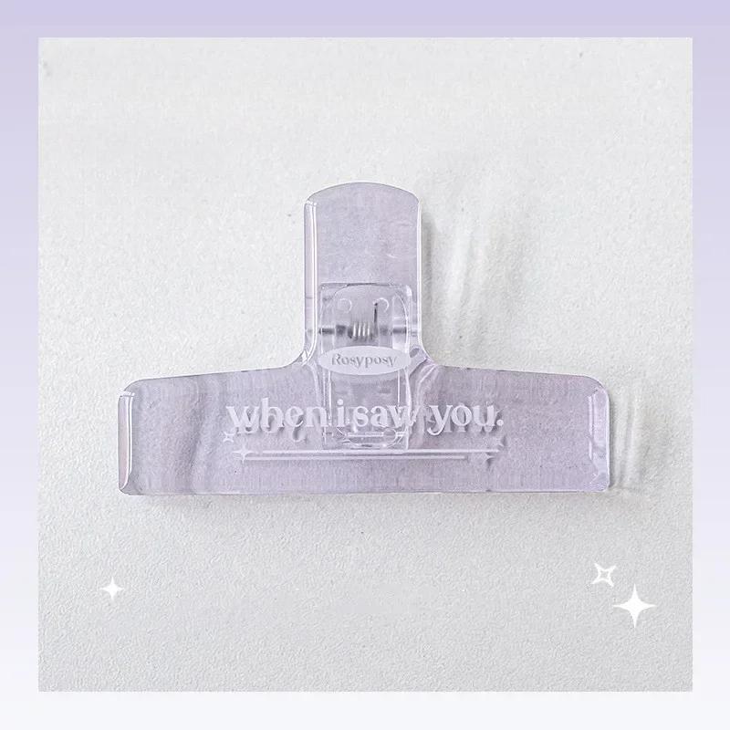 

Transparent Acrylic Clip – Cute Long-Tail Clip for Organizing Stationery, Scrapbooks, and Office Papers
