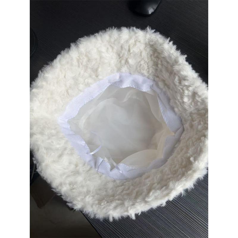 Women S Plush Star Bucket Hat Cute Warm Sun Protection For Autumn Winter