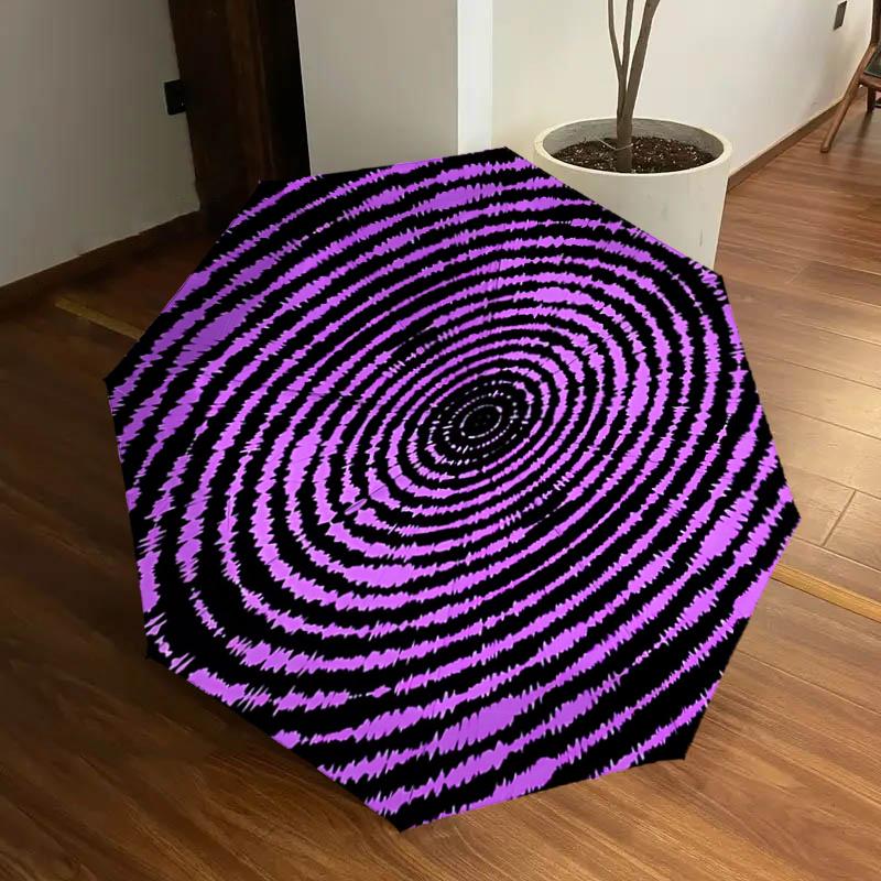 

Purple Circular Patterned Automatic Opening/Closing Umbrella with Foldable Design, , Travelers, Daily Use - Ideal Gift for Festivals1121196a