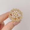 Elegant Snowflake Silk Scarf Brooch with Pearl Pin