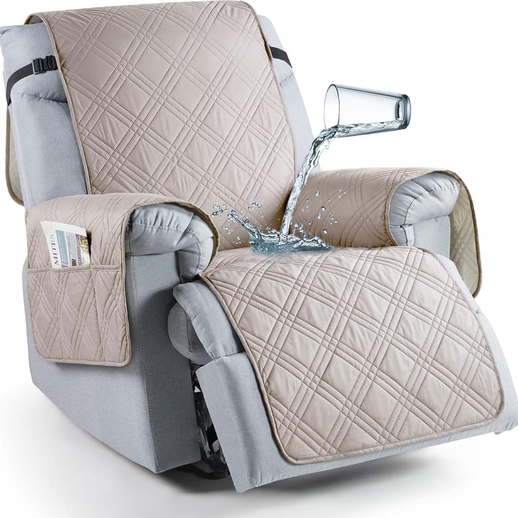 Waterproof Recliner Chair Cover Non Slip Armchair Slipcovers For Recliner Chair With Pocket Washable Reclining Chair Cover