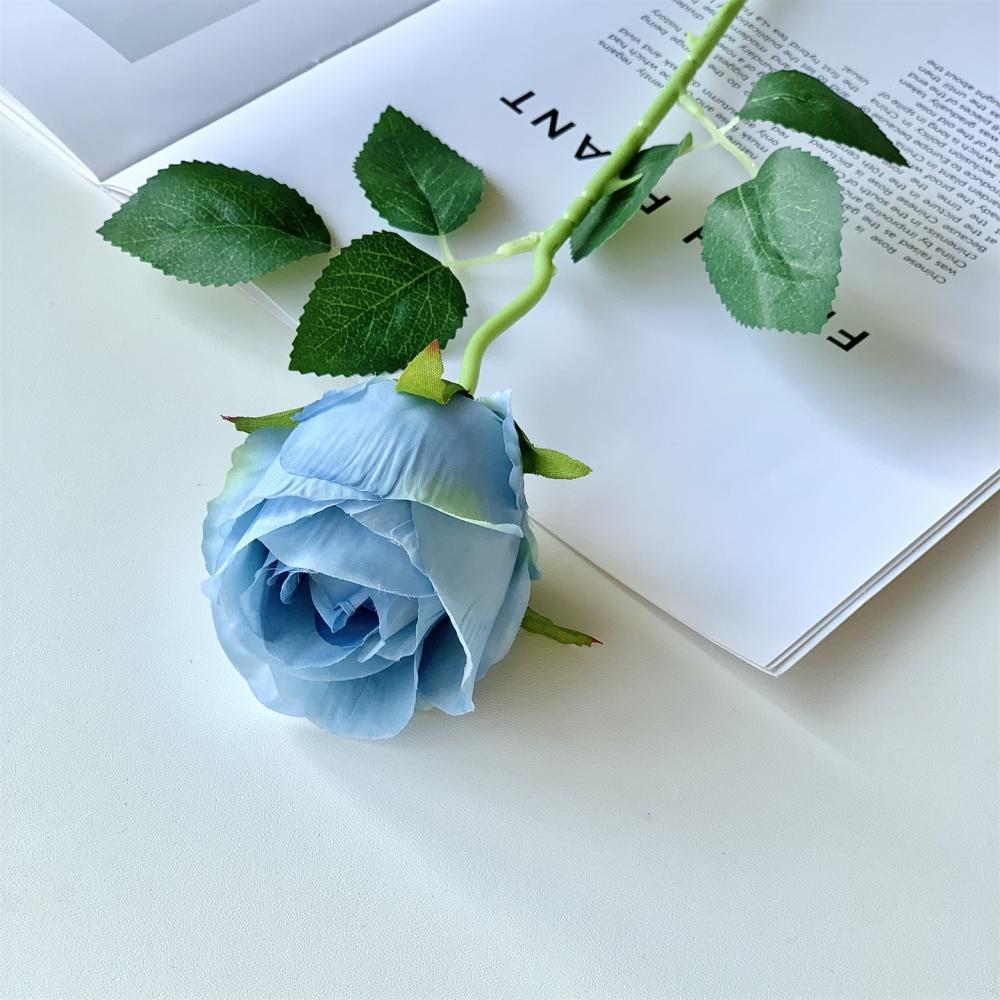 Artificial Pink Rose Flower Valentine's Day Wedding Bridal Photography Props Home Decoration Simulation Silk Rose Bouquet