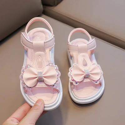 Dívčí Sandály Dětské Měkké Neformální Princezna Nové Vodní Diamond Beach Boty Dívčí sandály ve tvaru luku