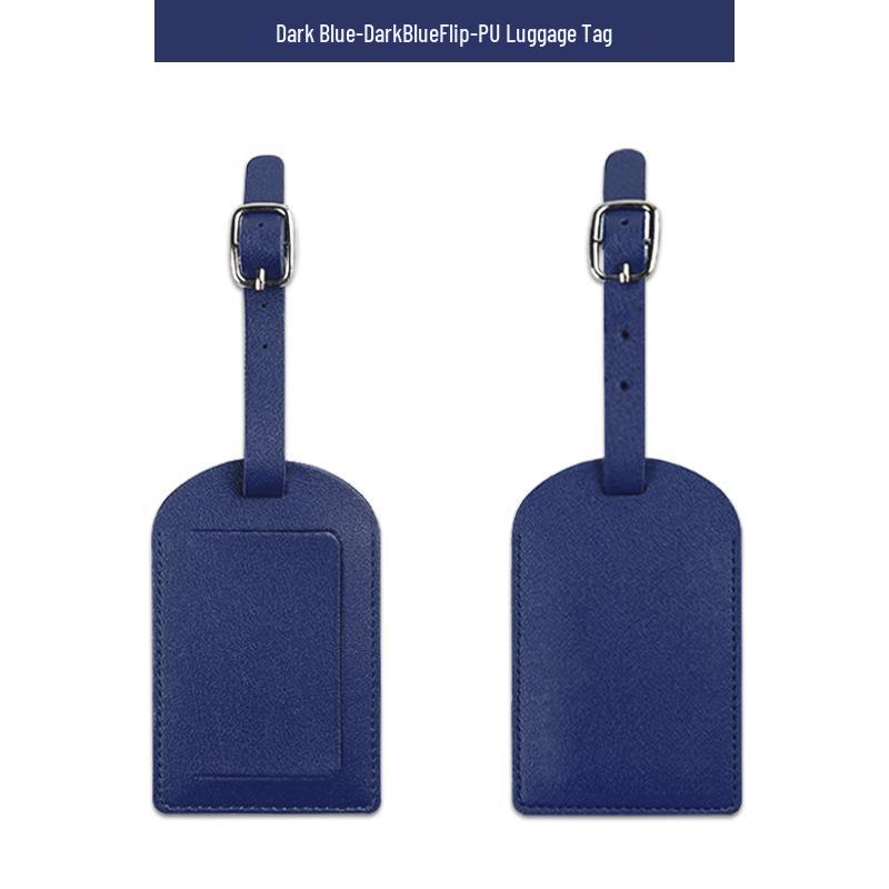 Customizable Soft PU Leather Luggage Tag with Logo and Travel Info Slot