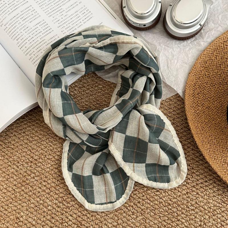 

Scarf atmosphere winter versatile diamond long student warm double-sided knitted scarf shawl зелёный