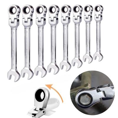 Flexible Head Ratchet Wrench Metric Combination Spanner Open End And Ring Wrenches Tool